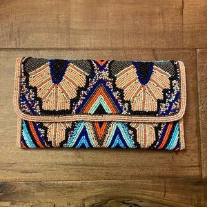 Anthropologie Beaded Clutch Purse